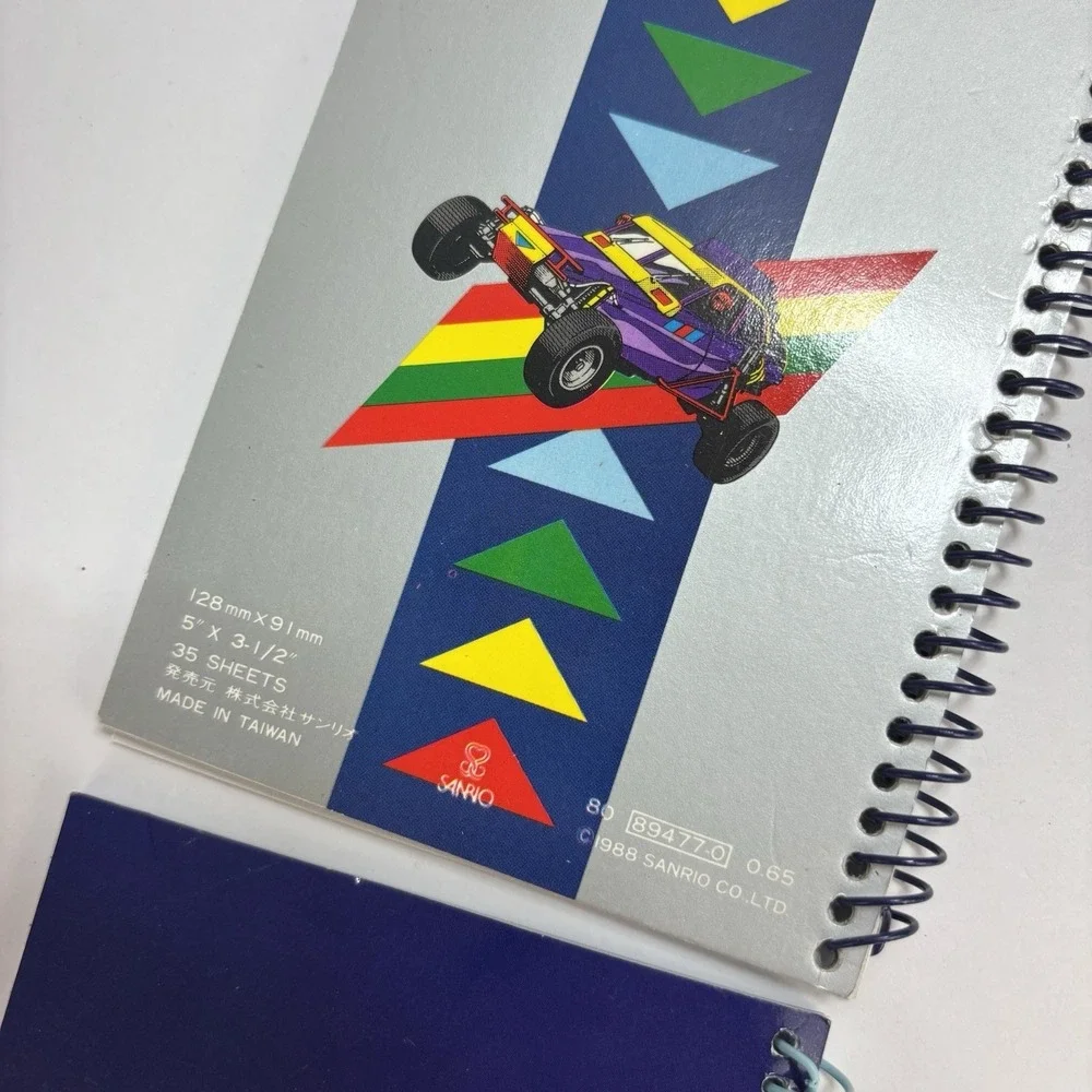 Vintage Sanrio Spiral Mini Notebook Notepad Trucks Planes 5